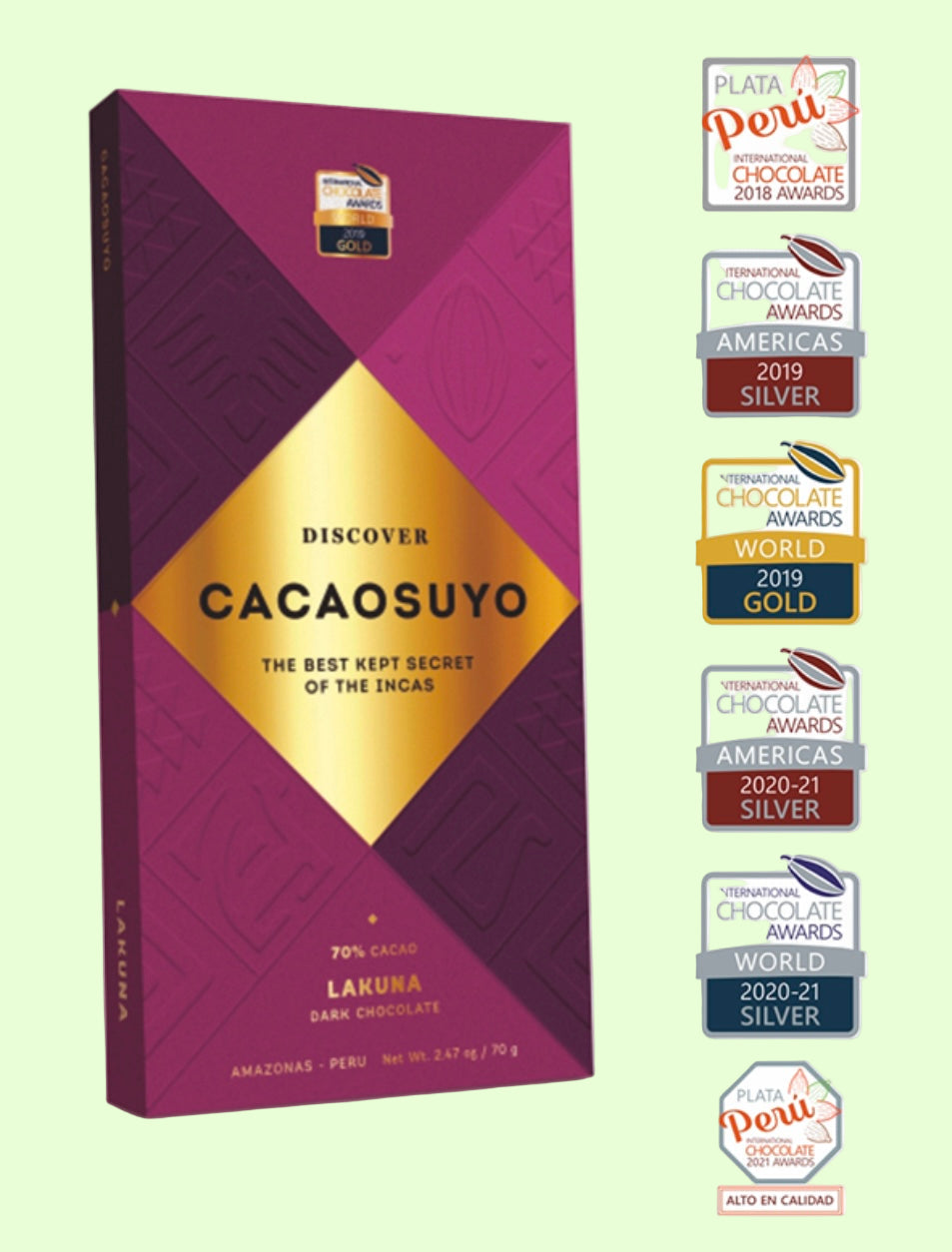 Cacaosuyo Lakuna 70% Chocolat Noir
